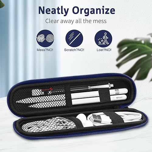 Vista 33 de Fintie Funda para Apple Pencil Pro, Apple Pencil (USB-C / 1ª / 2ª generación), bolsa de transporte de neopreno suave con cremallera para Samsung Gris