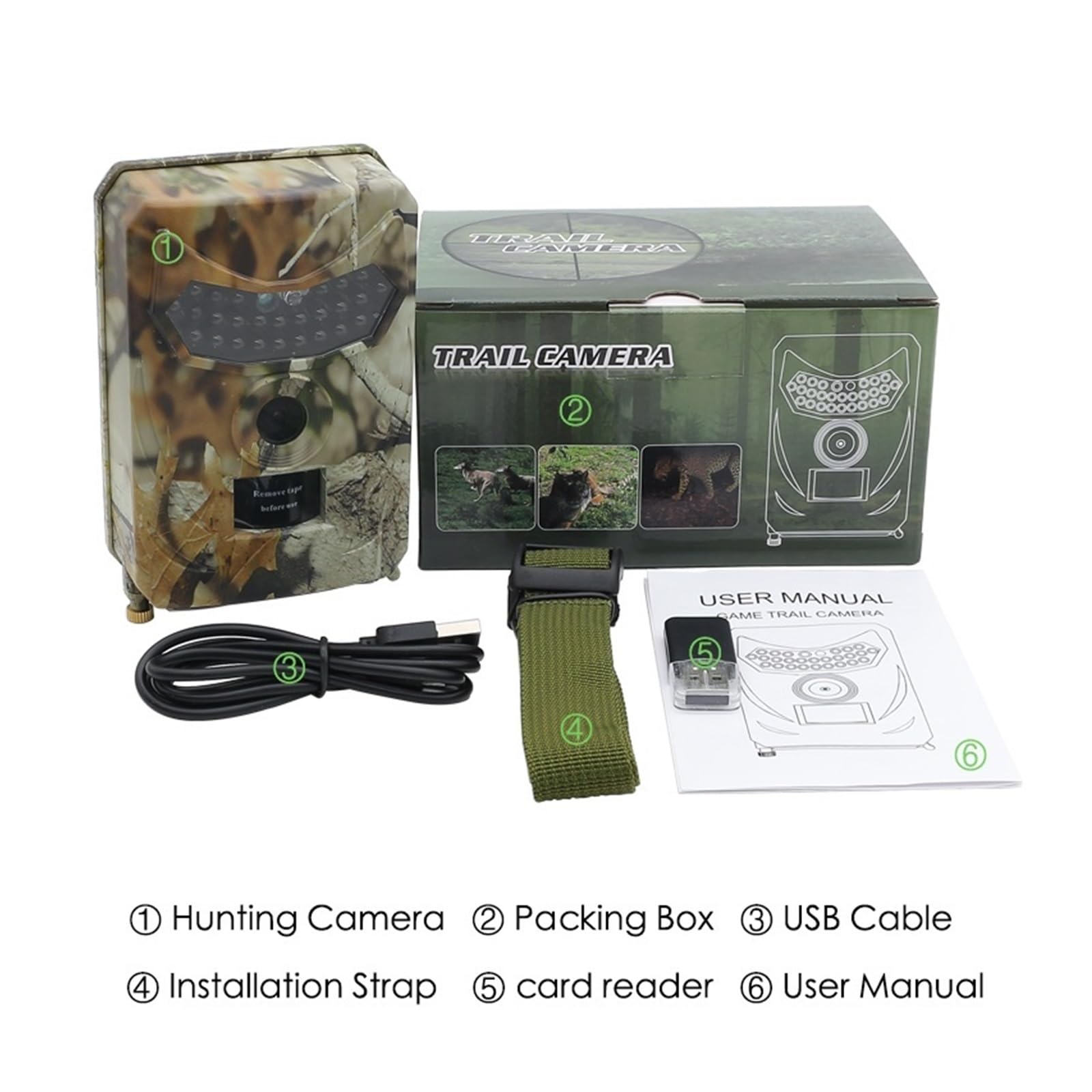 Cámara Vida Silvestre Cámara De Caza Al Aire Libre, Detector Animales Salvajes 12MP, Rastreo HD, Monitoreo Impermeable, Detección Calor Infrarroja, Visión Nocturna Confiable Preciso
