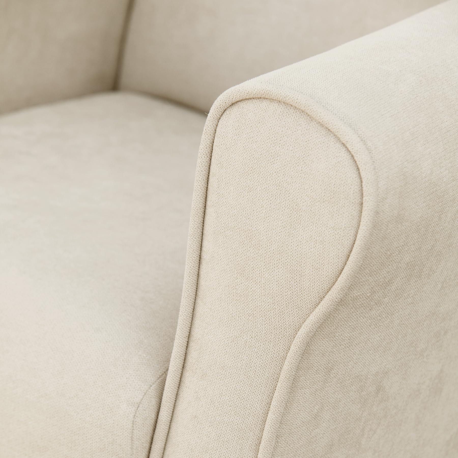 SUENOSZZZ-ESPECIALISTAS DEL DESCANSO Sillón Relax orejero Irene reclinable con Patas de Madera, Relax nórdico tapizado en Tela Antimanchas Beige