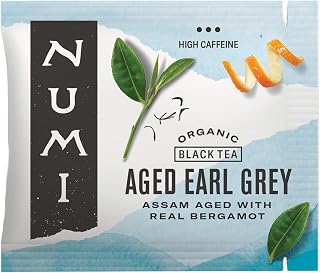 Numi Organic Aged Earl Grey Tea Bags - 100 Count Assam Black Tea with Real Bergamot, Caffeinated