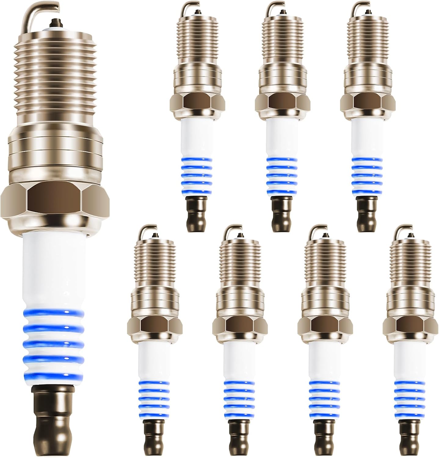 Iridium Spark Plug SP479 Compatible with Ford E150 E250 F150 F250 Super Duty 4.6L 5.4L 6.8L, for Explorer Expedition Mustang, for Lincoln Navigator, Replacement for SP493 AGSF22WM, 8 Pack