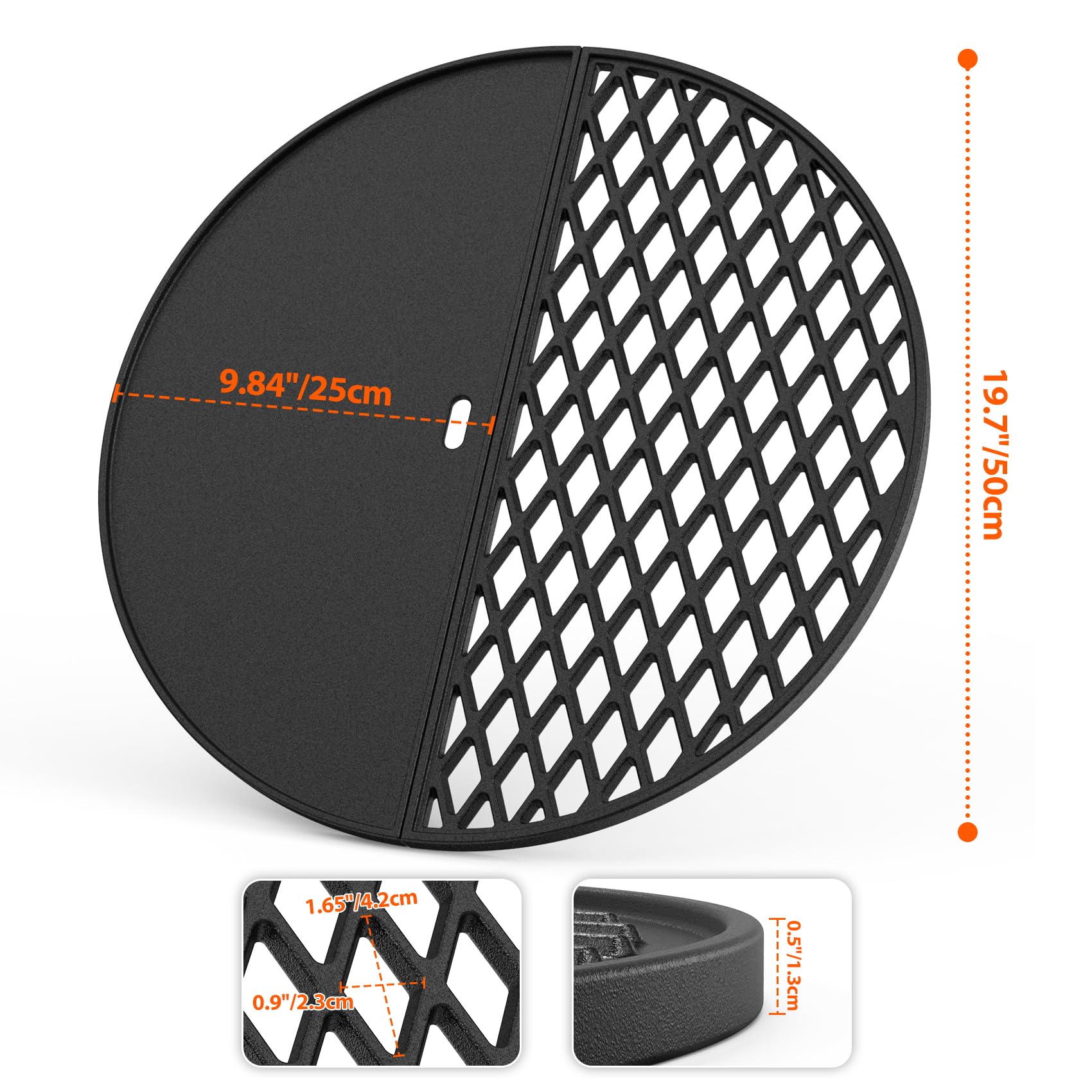 Onlyfire Cast Iron Griddle for Akorn Kamado -2