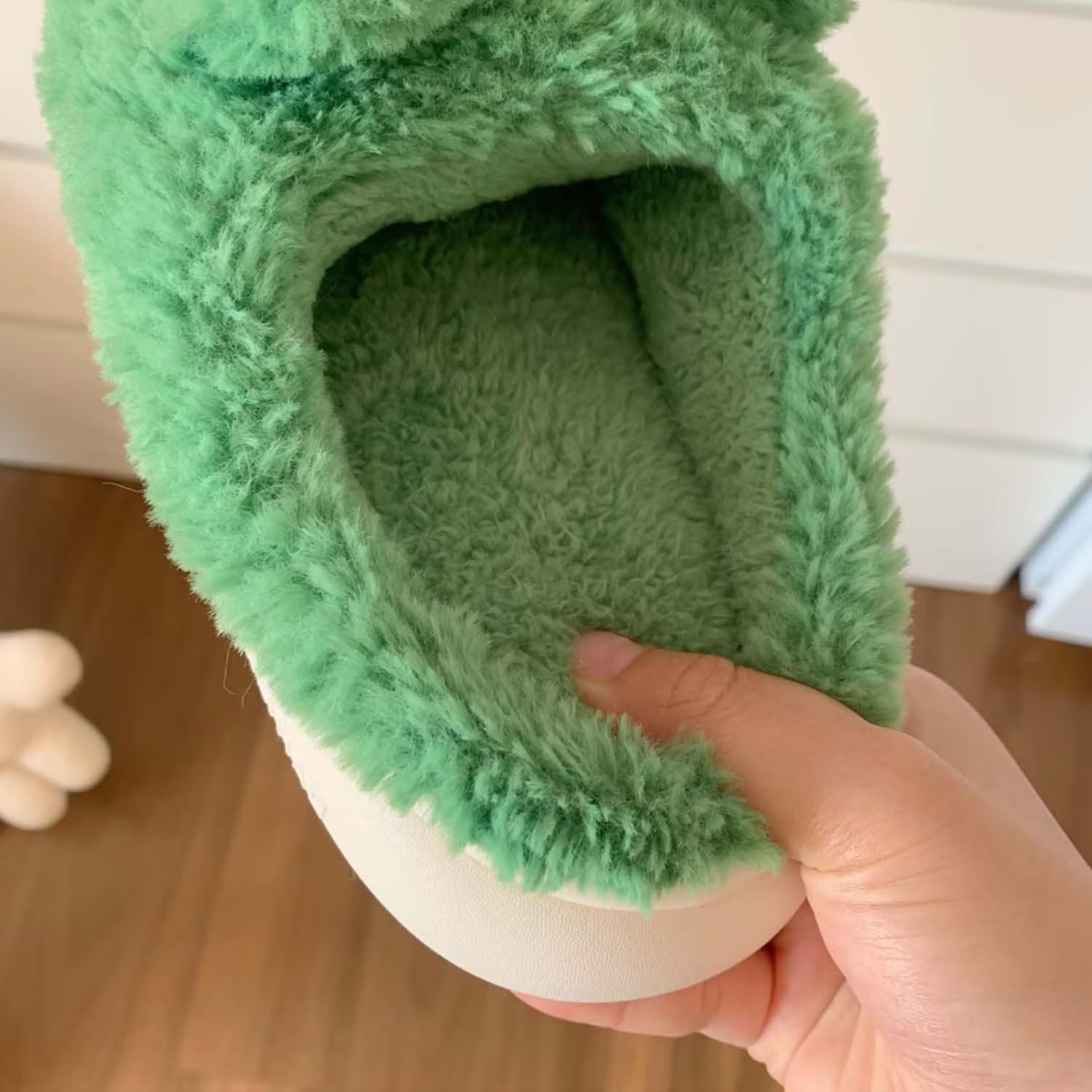 QSKPC Women's fuzzy memory foam slippers Women's cute animal slippers Indoor and outdoor plush slippers Bedroom slippers Home shoes - Image 5