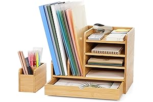 Adjustable Bamboo Organizer: Declutter Your Workspace