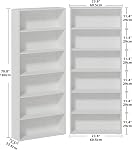 IRONCK Bookshelves and Bookcases Set of 2 Floor Standing 6 Tiers Display Storage Shelves 70 in Tall Bookcase Home Decor Furniture for Home Office, Living Room, Bed Room, White