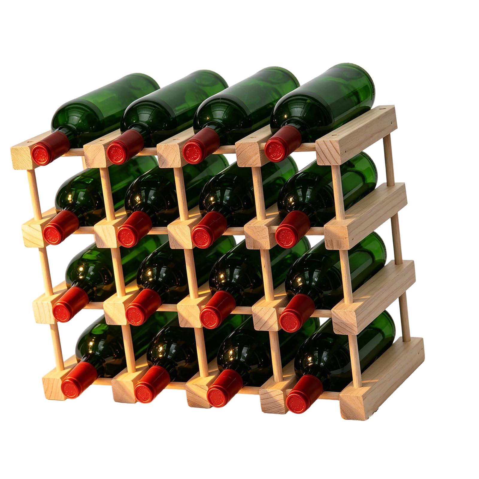 APGLSXY Minimalist Wood Wine Shelf with Spacious Storage Stackable Countertop Wine Rack for Multiple Bottles Storage Countertop Rack Display