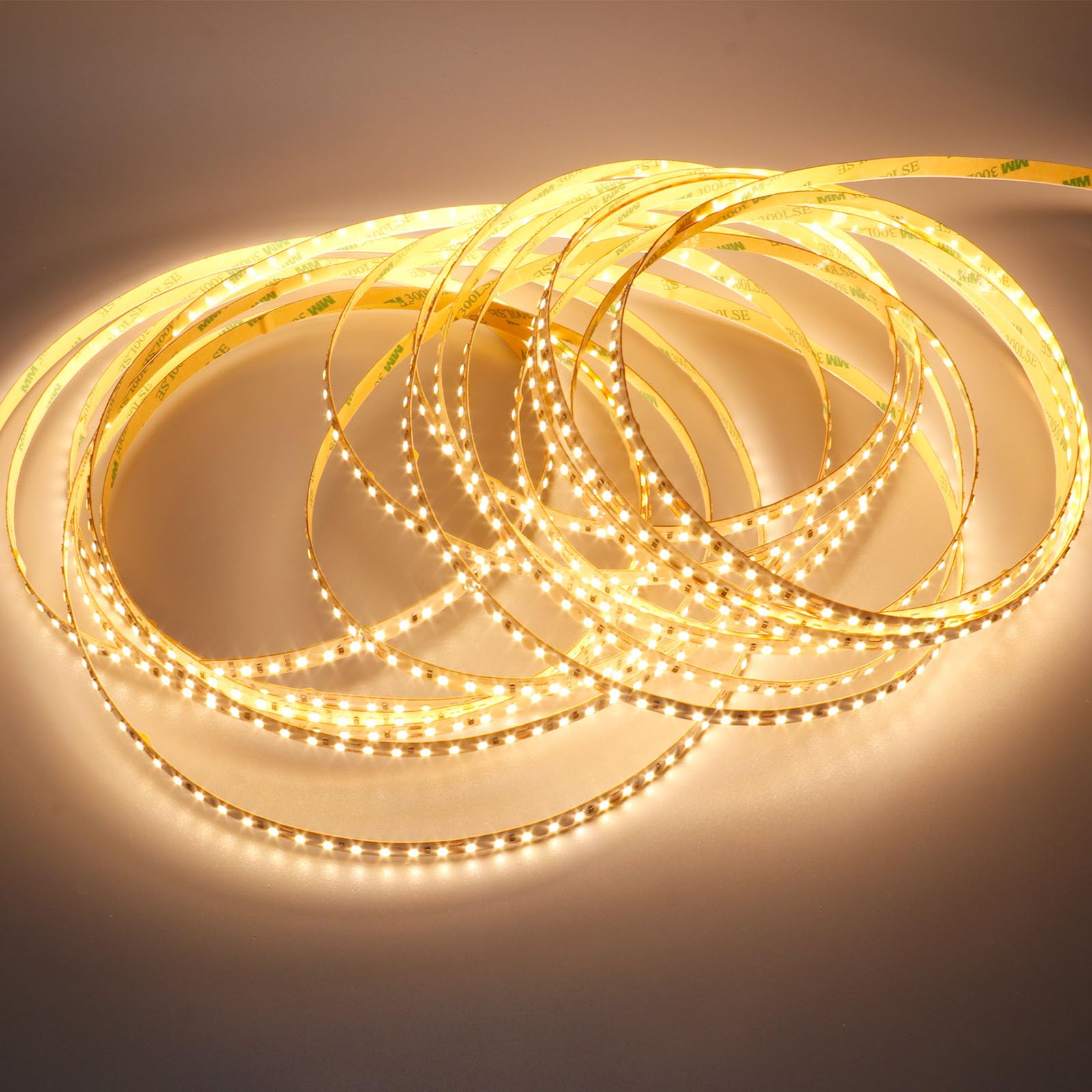 GOMING Tira LED 20M 24V Blanco Cálido 3000K Brillo Alto 12000lm Alta Densidad 2400LED 2835 SMD Not Impermeable IP20 Luces LED para Gabinete Armario y más(Sin Alimentación)