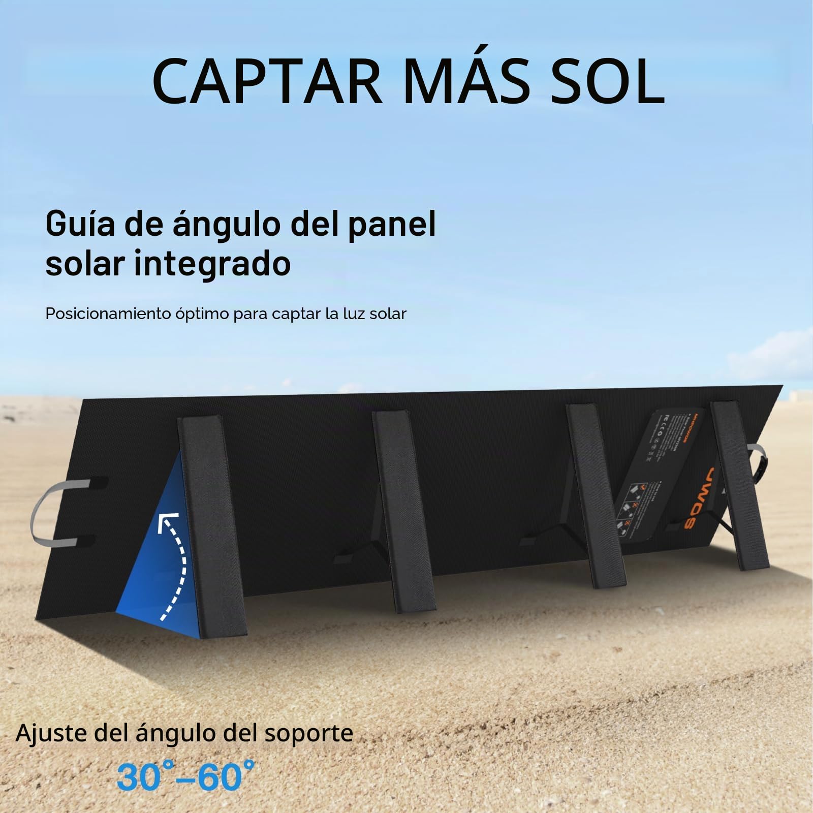 Panel solar portátil 220W, IP67 impermeable 40V monocristalino Panel solar plegable Ahorro de energía, Kit cargador solar duradero para estación de energía RV Camping Off Grid Pesca
