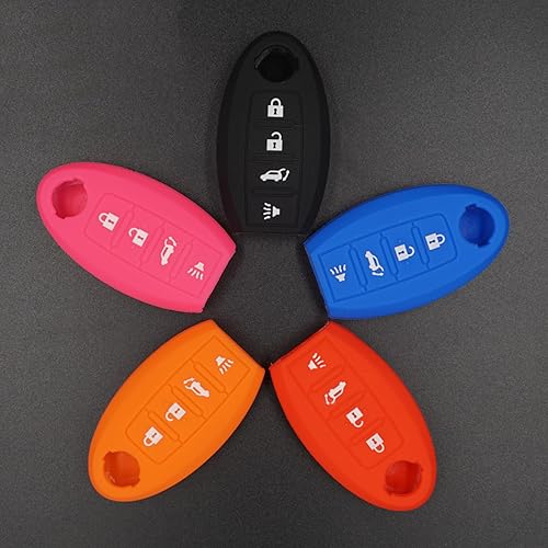 Miniatura 2 de Funda para llave de coche para Nissan Qashqai Altima Serena Juke X-Trail Note Almera, 4 botones de silicona para llave de coche