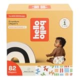 Hello Bello Premium Diapers Size 1&comma; Balloon Buddies & Crosshatch Cuties Designs&comma; 82ct Club Box