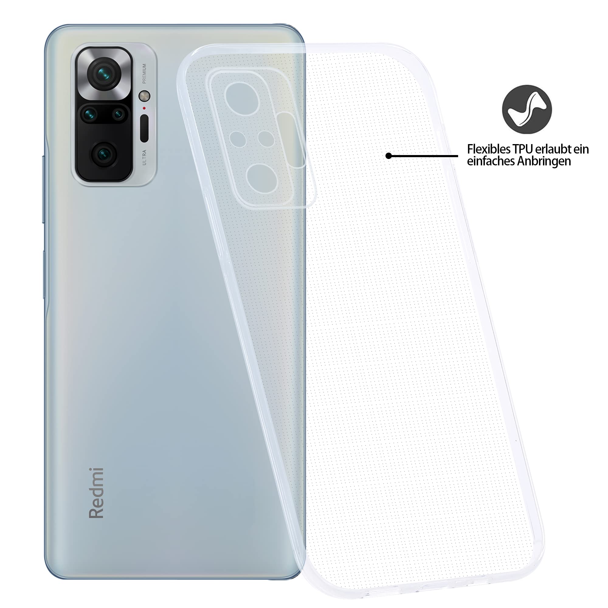Hülle Für Xiaomi Redmi Note 10 Pro – Transparent, Flexibel, Stoßfest, Ultradünnes Silikon