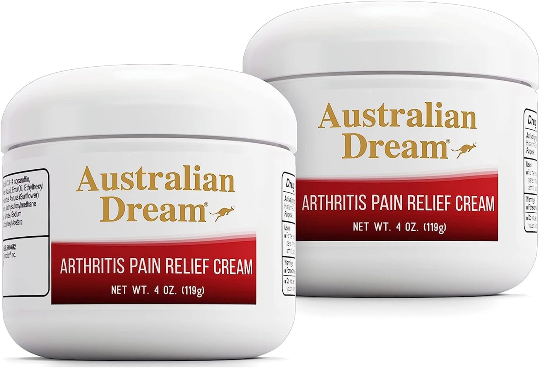 Australian Dream Arthritis Pain Relief Cream - Soothing & Non-Greasy - Powerful Topical Arthritis Pain Relief - Good for Muscle Aches or Joints - 4 oz Jars (2 Pack)