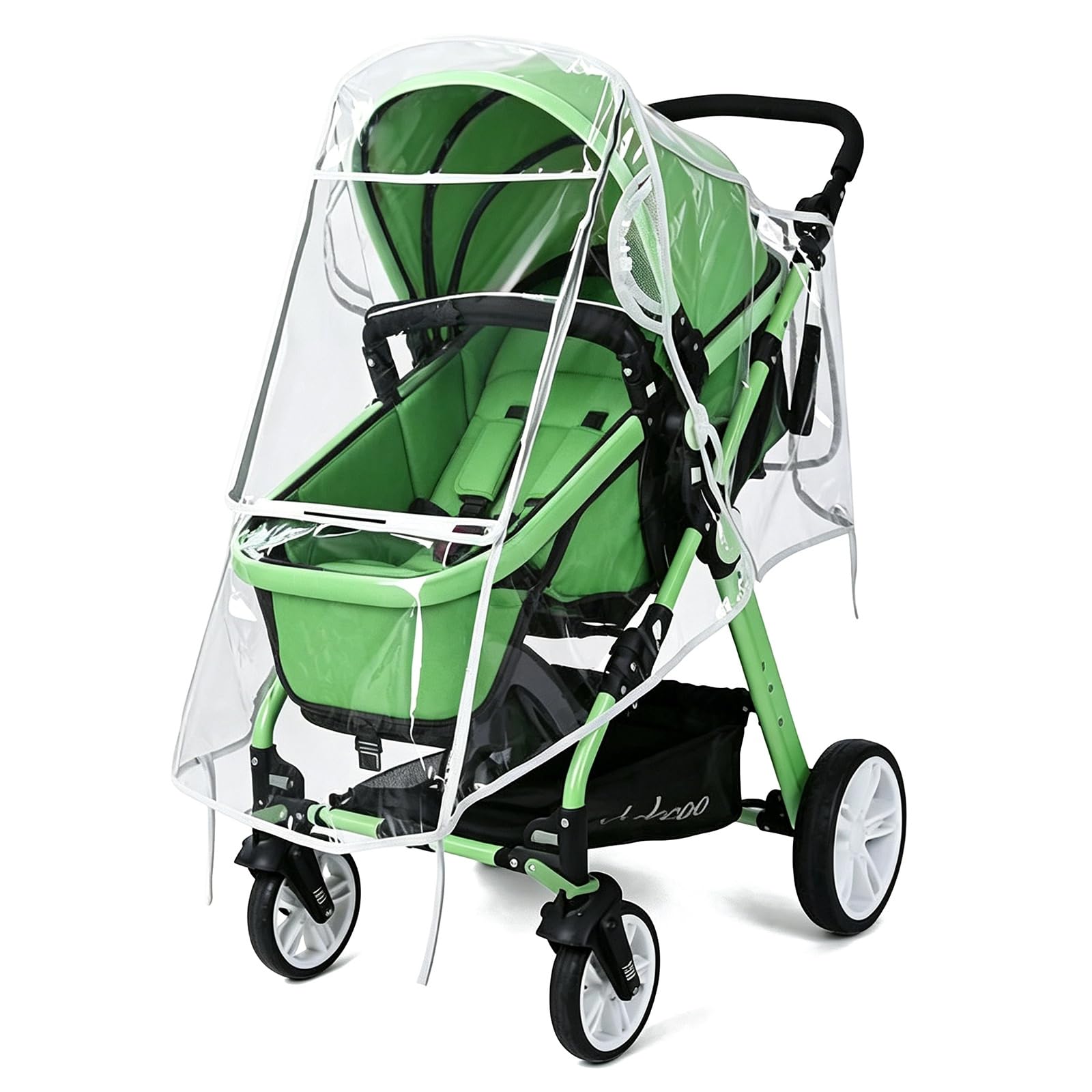 Universal Rain Cover for Pushchair, Windproof & Waterproof Pram Rain Cover with Extended Canopy, Baby Stroller Accessory for Protection (Large)