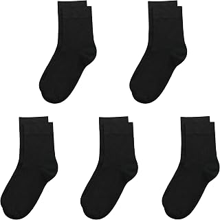 Kids Bamboo School Socks Super Soft flat Seam Solid Color Socks Anti Odor Thin Breathable Stretch Cuffs Girls Boy 5 Pairs