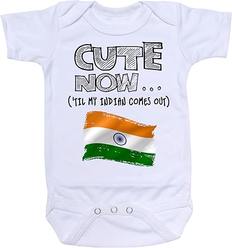 Baby India Body Til My Indian Comes Out Country Pride Baby/Infant Mono en Blanco Pick Tamaño NB-18M