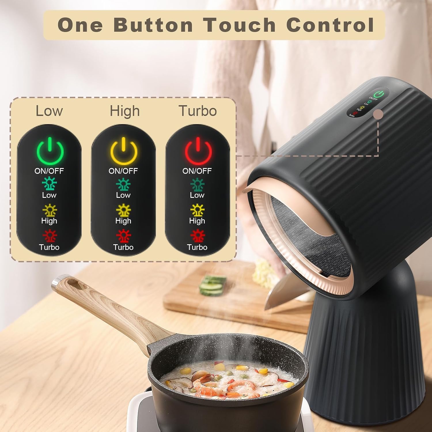 Portable Range Hood, Portable Kitchen Exhaust Fan with 3 Speed