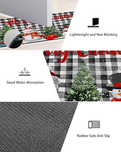 Miniatura 3 de Tapete de baño de Navidad con muñeco de nieve para bañera, antideslizante, de secado rápido y absorbente, con tierra de diatomeas, para fregadero de