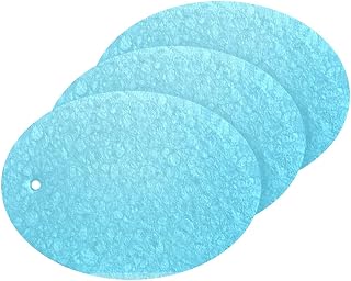 MAOBLYR Quick Absorption Household Cleaning Sponge,Double-Sided Reusable3.54x2.56In,Kitchen Tableware Multi-Purpose Cleaning 3 Sets-Blue Solid Color