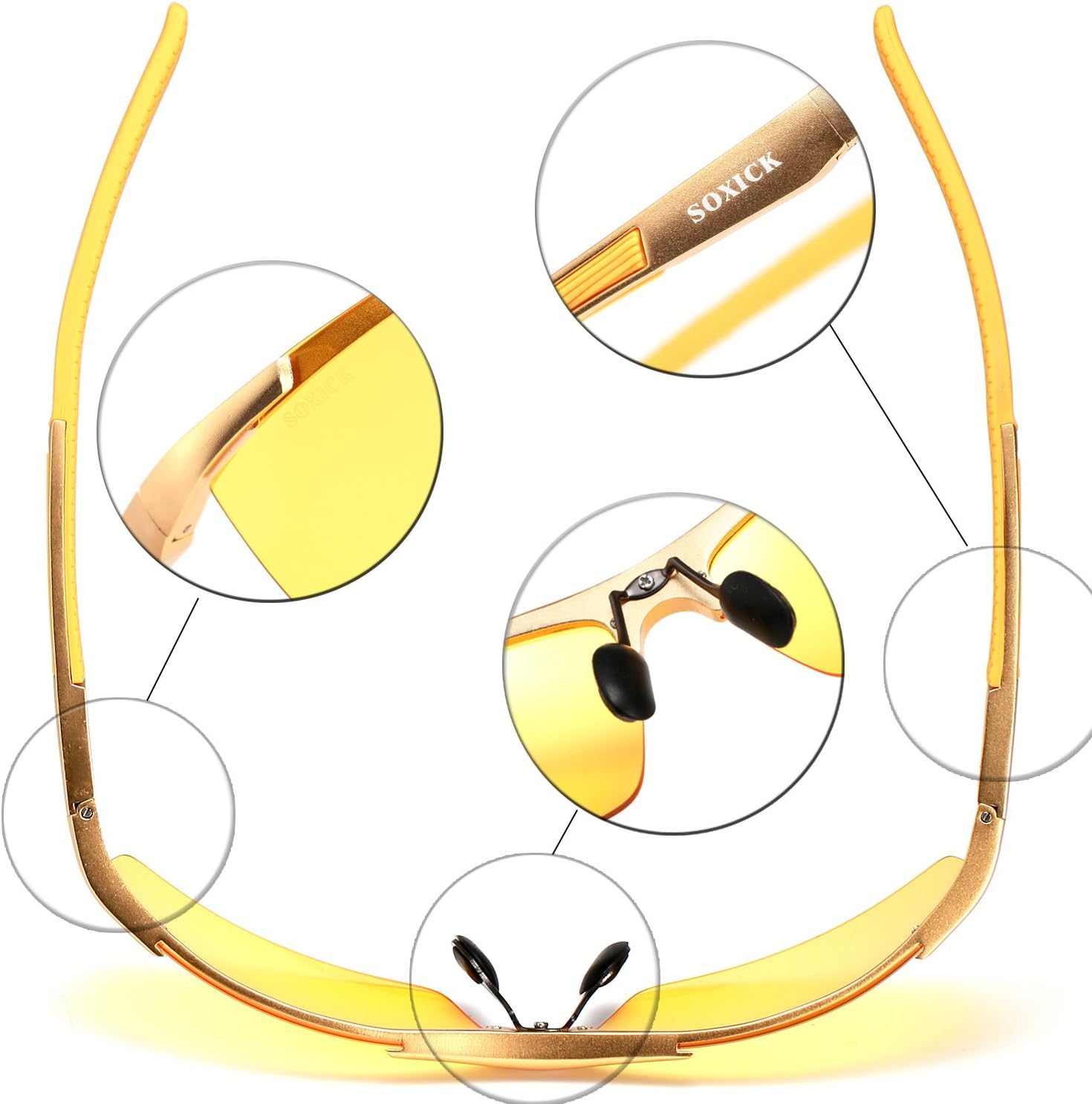 Night Vision Glasses for Driving - Polarized Sunglasses with Anti Glare, Golden