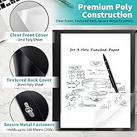 Vista 3 de Binditek Paquete de 10 portadas de informes frontales transparentes resistentes con 3 puntas, capacidad para 100 hojas, carpeta de informes