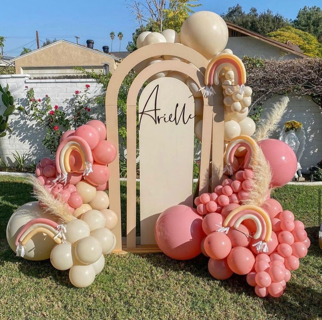 Retro Blush Pink Latex Balloons, 60Pcs 12Inch Dusty Pink Metallic Chrome Rose Gold Balloons Beige Blush Latex Balloons Designed for Wedding Anniversary Celebrations, Events Decoration Adult Occasions