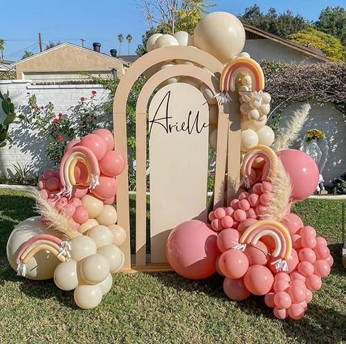 Miniatura 6 de Globos de oro rosa, globos de color rosa polvoriento, 60 globos metálicos cromados de oro rosa de 12 pulgadas, globos de látex retro rosa beige