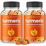 Turmeric Gummies for Adults & Kids with Ginger & Black Pepper Extract | 95% Curcuminoids | Vegan Natural Curcumin Joint Support | 120 Tumeric Gummy Supplements (2-Pack)