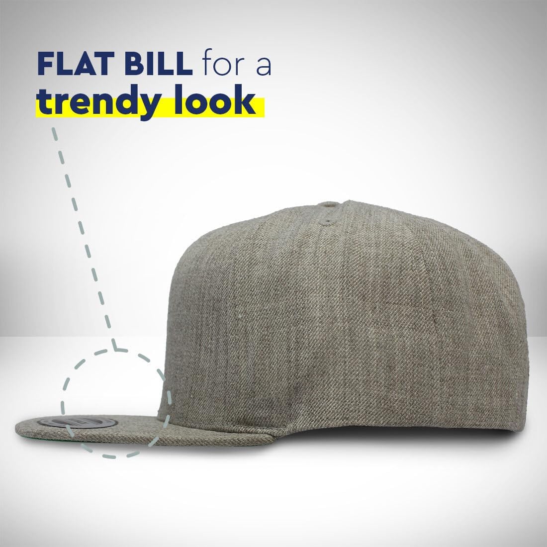 Snapback Hats for Men & Women Custom Hat Personalized Text Flat Bill Baseball Cap - Image 7