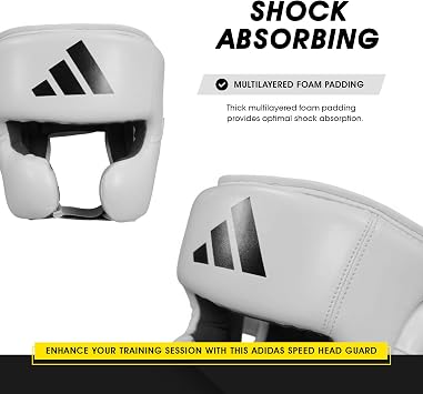 adidas Speed Head Guard CE-Approved Boxing Headguard with Ear and Cheek Protection, Has Added Force Resistance, Adjustable Non-Slip Training Gear for MMA and Sparring
