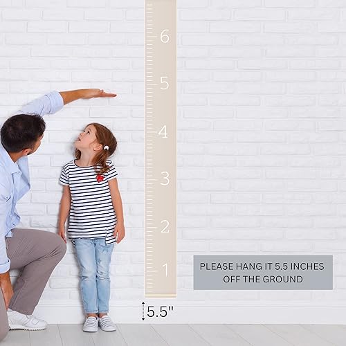 Miniatura 3 de Morxy Tabla de crecimiento de lona para niños, decoración de pared unisex para habitación de niños, tabla de medición de altura, cinta de pared con