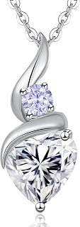Moissanite Heart Necklace for Women S925 Silver Pendant