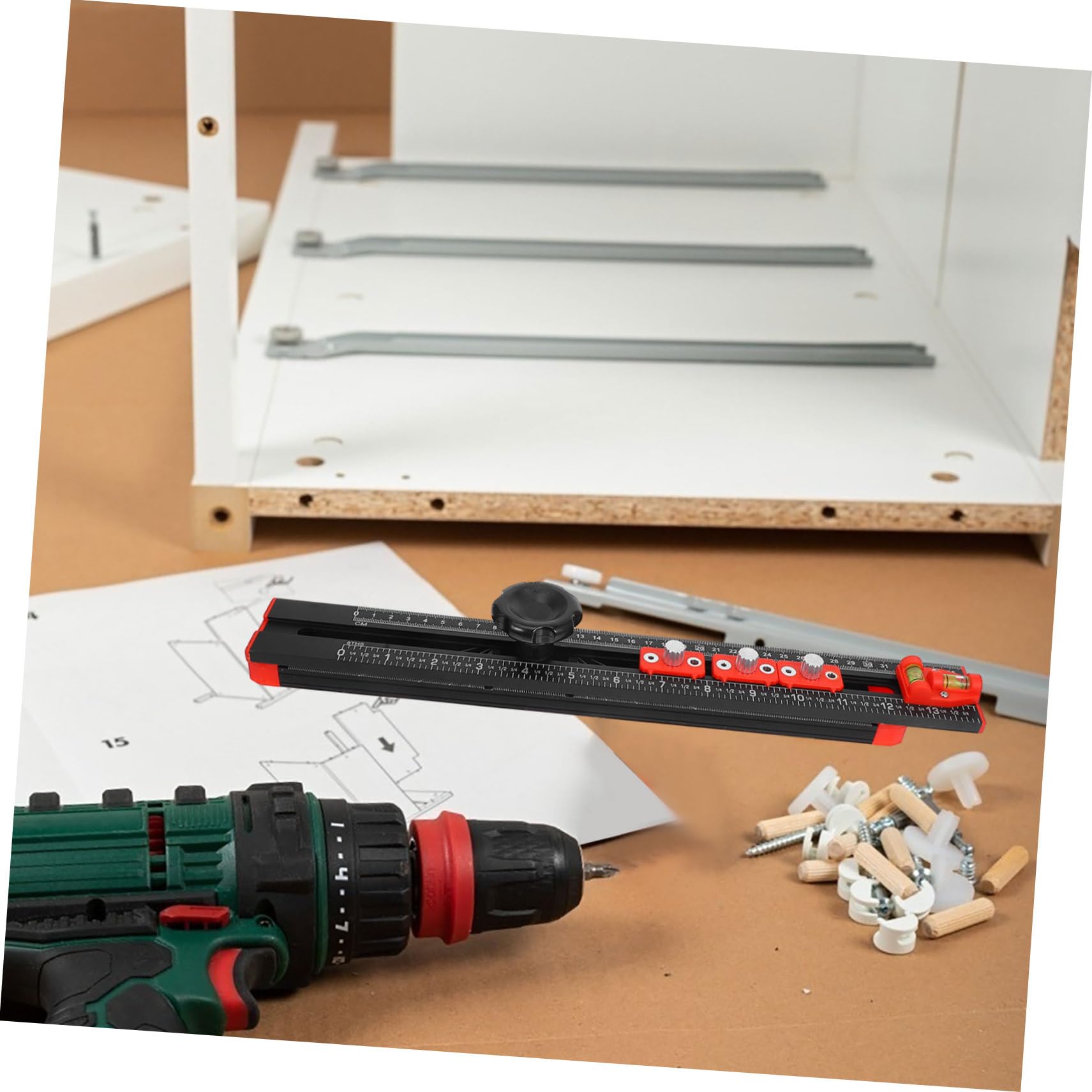 Präzisionslineal Aus Aluminiumlegierung Und Abs Für Holzbearbeitung Kantenlineal Als Werkzeug Für Schrank Und Schubladenmontage