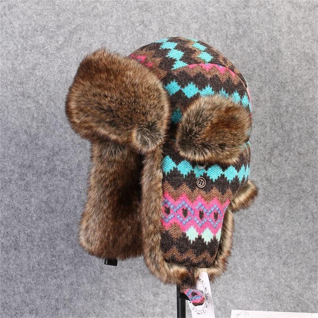 Youth Ear Protection Ski Cap Winter Cotton Cap Men and Women Parent-Child Cap Korean Version(60cm)