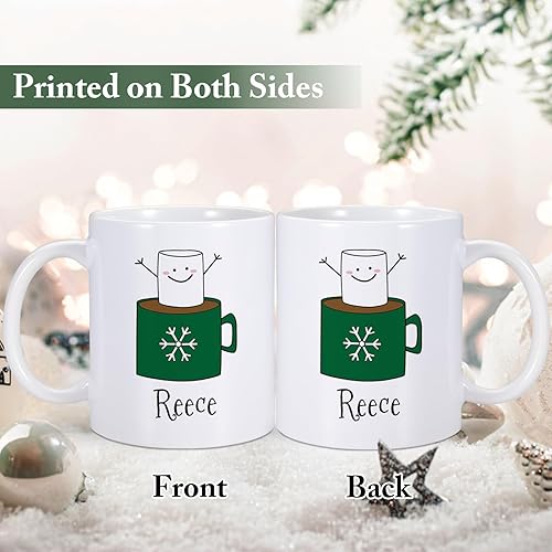 Miniatura 10 de Tazas de Navidad personalizadas para niños, taza de café con nombre personalizado, taza de café, taza de cacao con copo de nieve, regalos