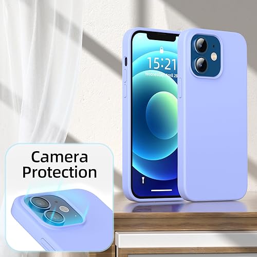 Miniatura 4 de Compatible con iPhone 12 Mini, silicona líquida de alta calidad, funda protectora de cuerpo completo a prueba de caídas, forro de microfibra suave