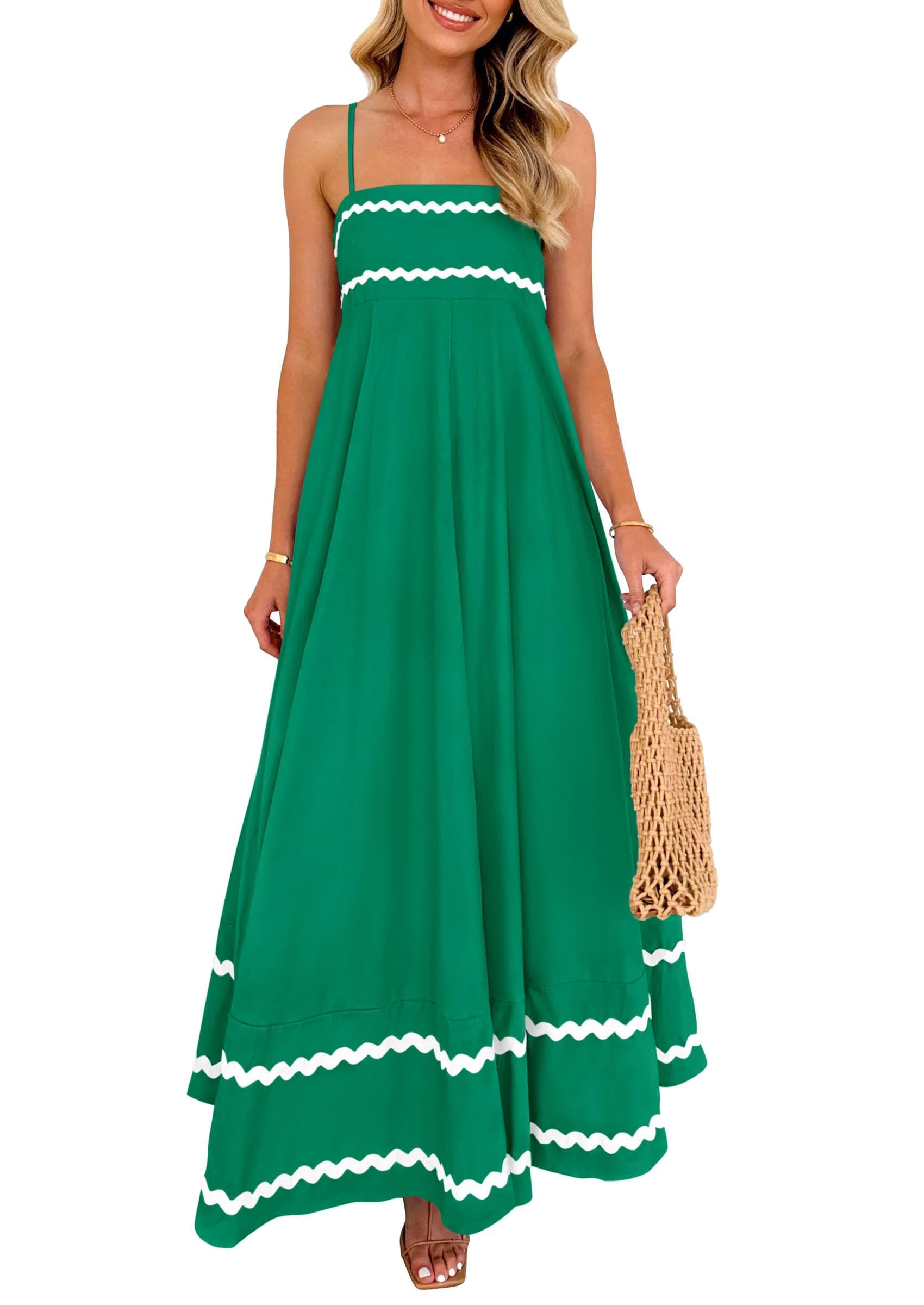 Women's Summer Spaghetti Strap Boho Maxi Dress