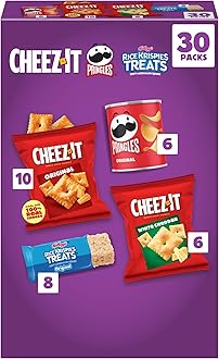Cheez-It Kellogg's Mega Variety Pack (MVP) Snacks, Lunch Snacks, Office and Kids Snacks, Variety Pack, 30.1oz Box (30 Snacks)