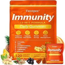 Daily Immunity Gummies for Women Men -Sour Pineapple Flavor-120 Count
