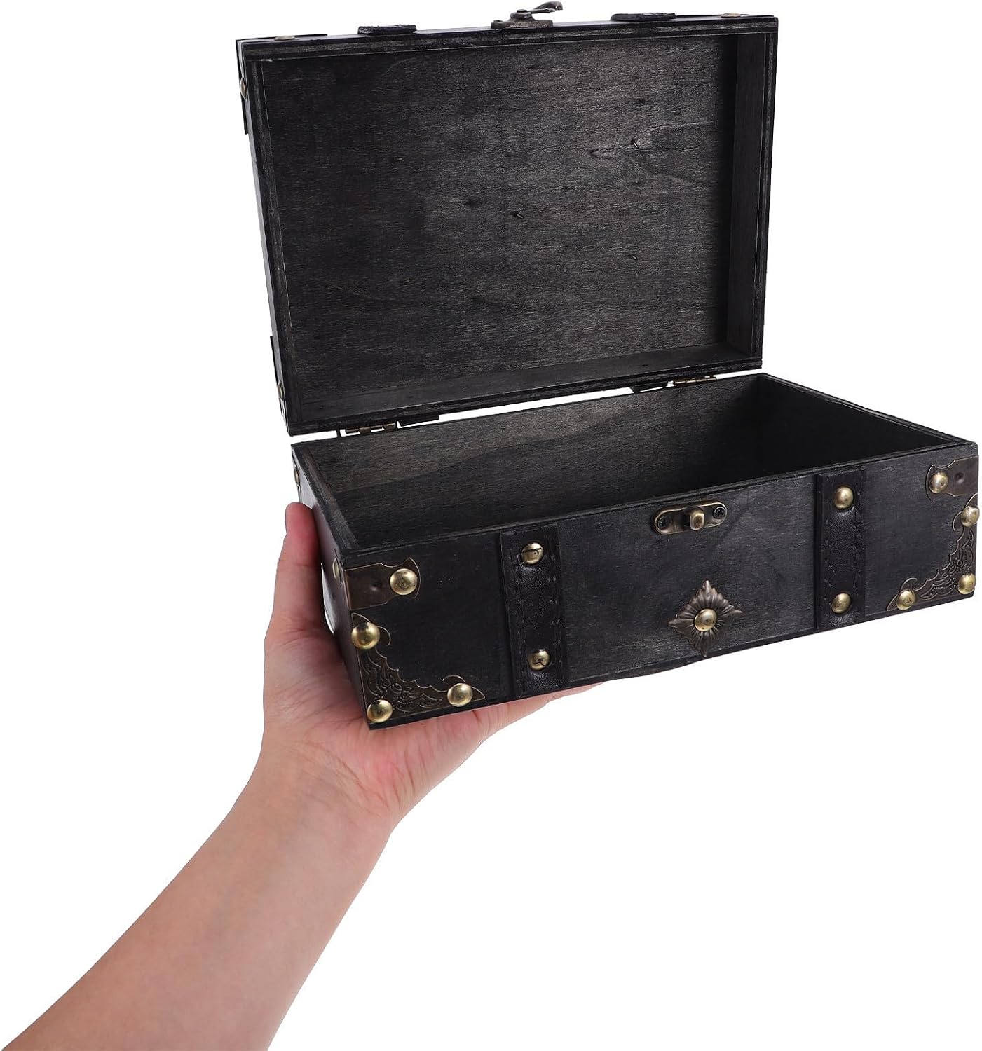 GANAZONO Vintage Wooden Jewelry Box Treasure Chest Organizer for Travel