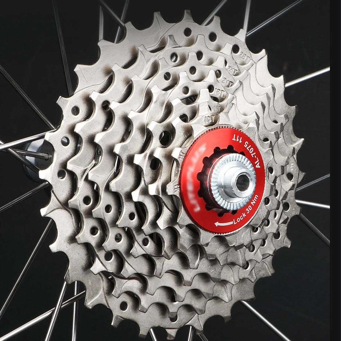 Cassette Externo De 7 Velocidades 7s 11-28T/30T BMX Piñones De Cassette Plegables For Bicicleta, Peso Ligero Plateado
