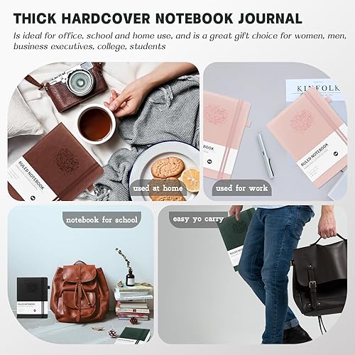 Miniatura 3 de Cuaderno de papel cuadriculado de 8.5 x 11 pulgadas, tapa dura de cuero para mujer, diario gráfico A4 de 365 páginas, cuaderno gráfico rosa para