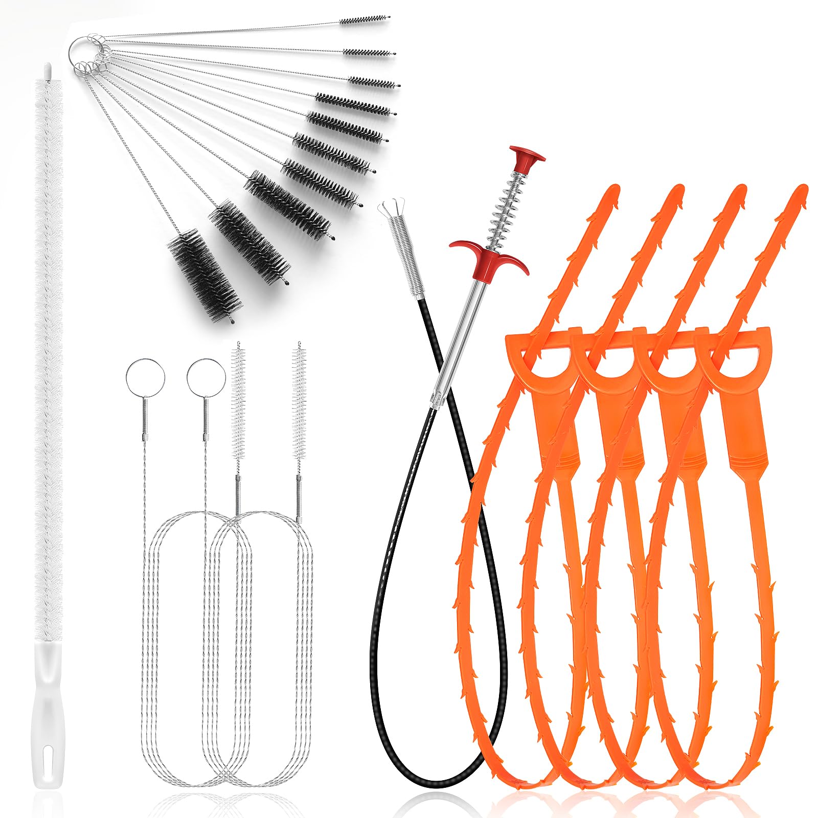 boa トール・スネークEP serial 18PCS Drain Clog Remover Tool Set – 59” Drain Snake (2), Snake
