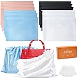 12 Pack Dust Bags for Handbags Travel Storage Pouch Silk Cloth Bag With Drawstring Large Storage Pouch for Handbag Purse Shoes Boots