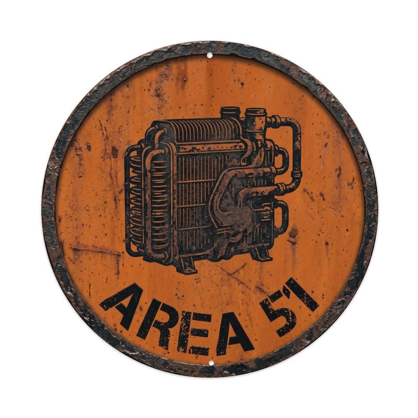 Cwbufd Vintage Style Alien Area 51 Alien Exchanger Vintage Metal Tin Sign Plaque Wall Decor For Cafe, Club Bar, Office, Garden Metal Poster 8X8inch