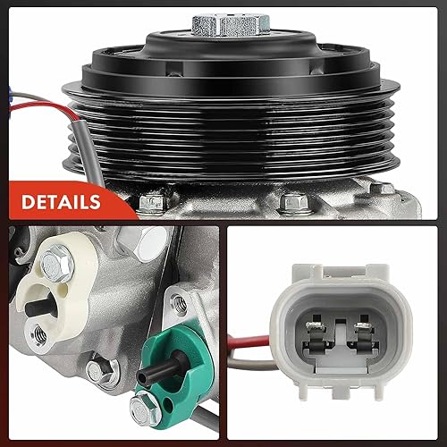 Miniatura 8 de A-Premium Compresor de aire acondicionado con embrague compatible con Subaru Ascent 2019-2021 2.4L, 6 ranuras