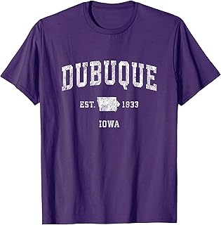 Dubuque Iowa IA Vintage Athletic Sports Design T-Shirt