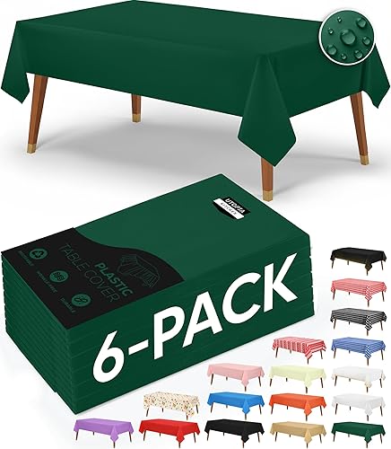 Miniatura 22 de Utopia Kitchen Mantel de Mesa de Plástico Desechable (Paquete de 12 - 54x108 Pulgadas) Mantel Rectangular Azul Impermeable Resistente a Manchas