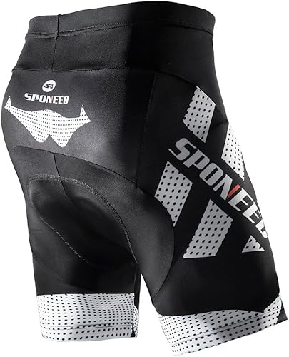 Miniatura 2 de sponeed Pantalones cortos de ciclismo para hombre pantalones acolchados para equitación ropa de ciclismo y ciclismo Blanco, Azul / Patchwork, Oro,