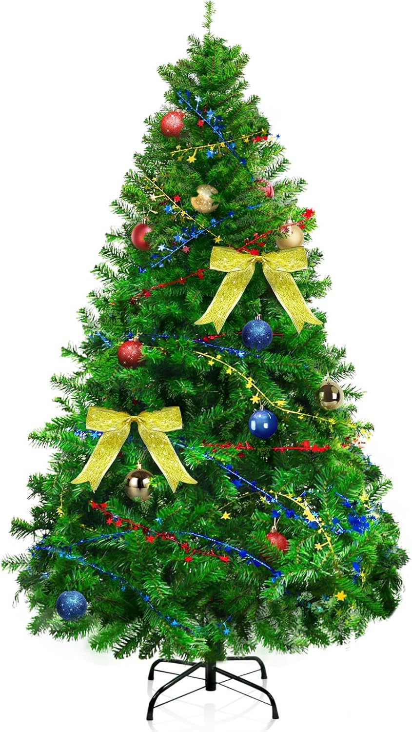 6FT Christmas Tree, Artificial Christmas Trees Quick Assembly Suitable for Family Interaction, Recyclable and Environmentally Friendly árbol de Navidad