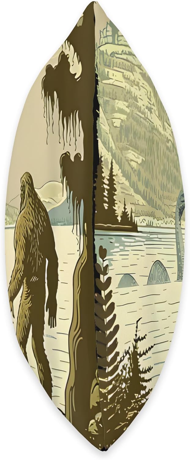 Funny Sasquatch Loch Ness Monster Funny Bigfoot Bruh Throw Pillow